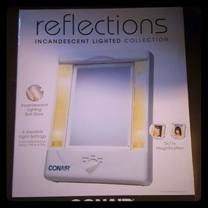 Reflection incandescent lighted collection mirror